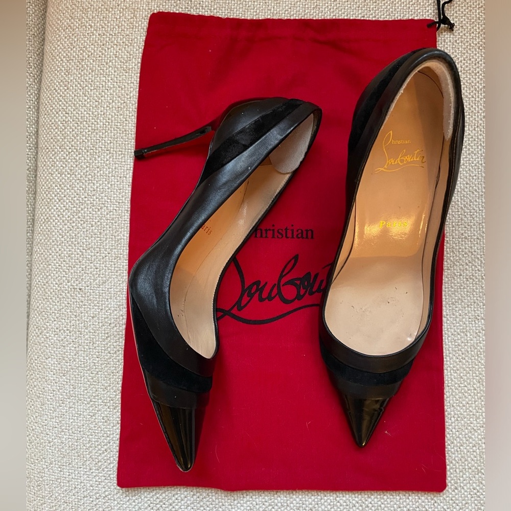 Christian Louboutin Eklectica Pumps in Black Size 39.5 Suede and Leather - Picture 5 of 14